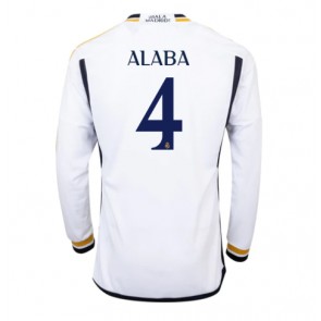 Lacne Muži Futbalové dres Real Madrid David Alaba #4 2023-24 Dlhy Rukáv - Domáci